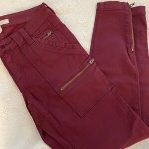 Burgundy Joie Park skinny jeans